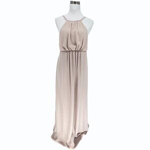 Show Me Your Mumu Amanda Maxi Dress Womens M Taupe Beige Open Back Bridesmaid